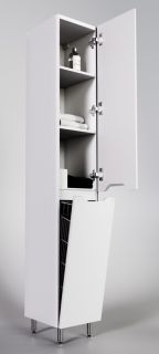 Пенал Style Line Марелла 30 Люкс Plus СС-00002421 с бельевой корзиной белый матовый